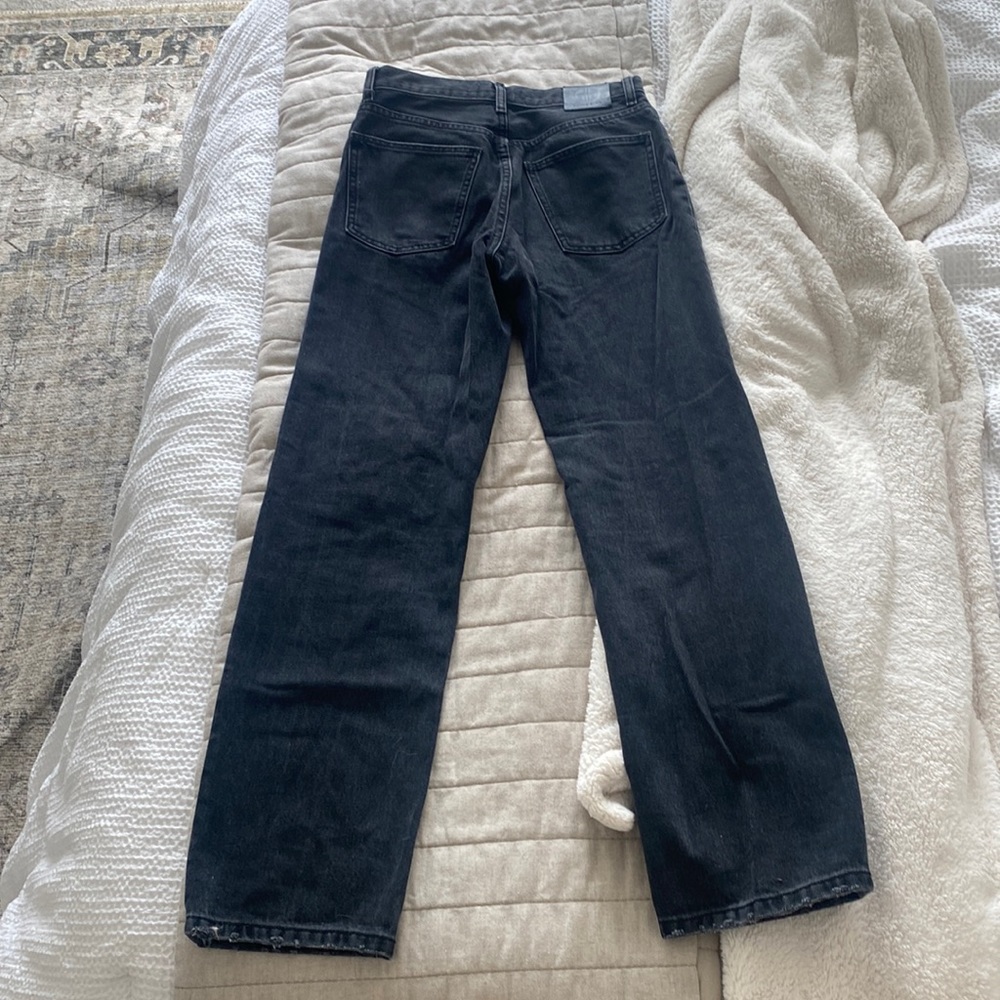 Anine Bing High Rise Black Straight Leg Jeans Size 24